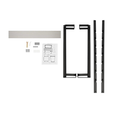 Six Rod Wall Mounted Wire Spool Rack With Adjustable Spacing Built Badass Tough For Garage Or Shop No Sweat Cable Management System parts and assembly tools.