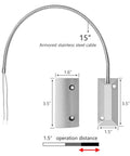 Rugged Wired Garage Door Magnetic Switch For Roller Shutter NC With 15 Inch Armored Cable Heavy Duty Sensor and operation distance.