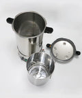 24L stainless steel lab steam autoclave set with main body, lid, and perforated inner basket, 110V