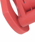 Heavy Duty Router Lift For Woodworking Tables Built Tough With Abs Housing And Stainless Steel Bearings close-up of red ABS handle.