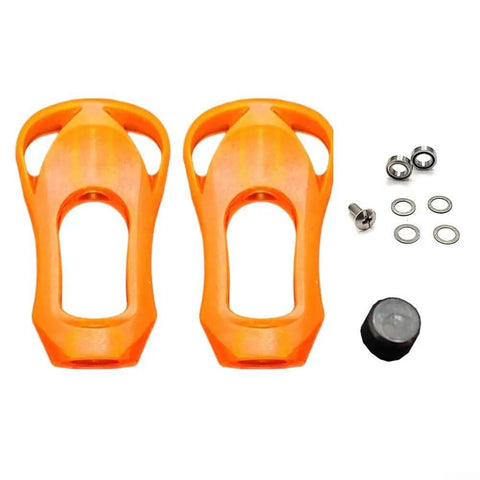 Upgrade Your Baitcast Reels With These Kickass Acrylic Handle Knobs Featuring Super Smooth Ball Bearings And A Lightweight Design For That Next-Gen Fishing Adventure You Been Waiting For. orange acrylic baitcast reel handle knobs, 2 bearings, screw, washers