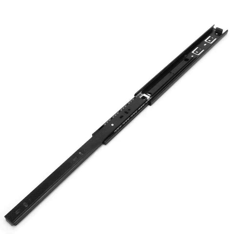 Premium Cold Rolled Steel Drawer Slides 35x45cm With Soft Close And Damping Buffer, extended view showing metal construction.