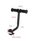 Kids Bike Handrail And Rear Seat Armrest For Child Carrier, Sturdy Aluminum Alloy Handlebar Accessory With Soft Rubber Grip