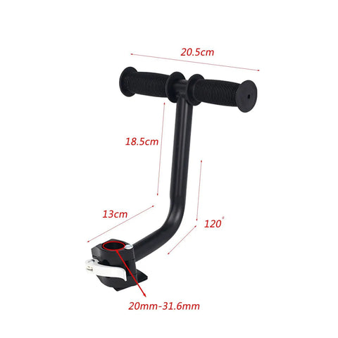 Kids Bike Handrail And Rear Seat Armrest For Child Carrier, Sturdy Aluminum Alloy Handlebar Accessory With Soft Rubber Grip