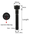 Top Shelf M6 By 15 Millimeter Titanium Grade Hex Head Bolts For Bicycle Seatpost Headset Brake System Knockout Cycle Hardware Fasteners Built Different dimensions with hex head and specifications.