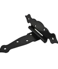 Black 8-inch T hinge for barn doors, part of 2 Pack 8 Inch T Strap Shed Door Hinges Black Tee Hinge Wrought Iron Gate Hinges For Wood
