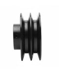 Beefy Cast Iron V Belt Pulley For Electric Motors, Single Groove Sheave, 0.875 Inch Bore, Heavy Duty Power Transmission For Industrial Machines, Reliable Torque Carrier And Long Life Replacement Part, side view