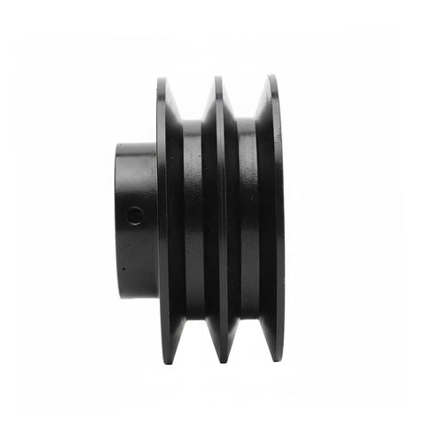 Beefy Cast Iron V Belt Pulley For Electric Motors, Single Groove Sheave, 0.875 Inch Bore, Heavy Duty Power Transmission For Industrial Machines, Reliable Torque Carrier And Long Life Replacement Part, side view