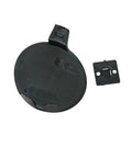 Straight Plug Front Tow Hook Trailer Towing Cover Cap For Tesla Model 3 2017 Through 2019, unpainted black composite cover design.