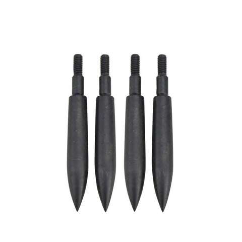 Field Points Set Archery, 12 ScrewIn Target Points, black iron 4 tips, Traditional Hunting Arrowheads for Practice