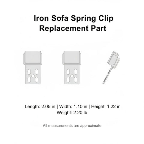 Heavy Duty Iron Sofa Spring Clip Connector For Reattaching Loose Coil Springs To Frame Rails Durable Silver hardware dimensions