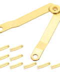 Golden Iron Lid Support Hinges For Wooden Boxes And Treasure Chests Elegant Finish Smooth Opening Easy Install With Connecting Plates