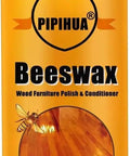 Real Deal Natural Beeswax Furniture Polish And Conditioner Non Toxic Wood Cleaner And Restorer For Hardwood Tables Takes Your Piece From Drab To Fab With A Smooth As Silk Finish 8 79 Fl Oz bottle with beeswax polish and wood background.