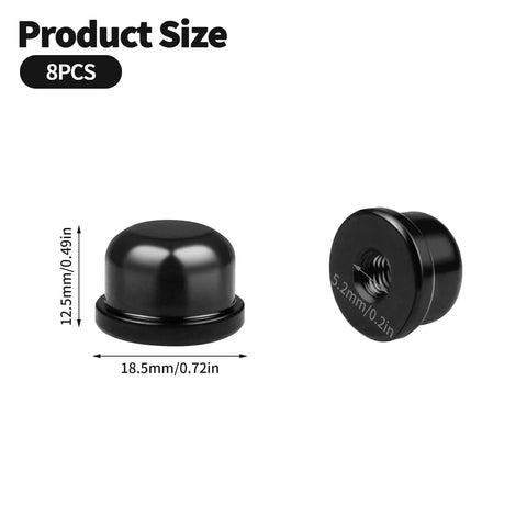 8 Pack 1/4-27 Lamp Finials, Shade Cap For Lamp Shade Bracket Harp Top, Finial Knob, Iron Lamp Fittings, black color, size details