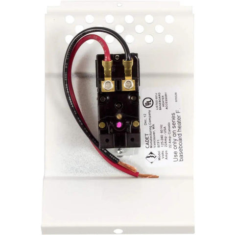 Close-up of Single Pole Built In Thermostat Kit For Electric Baseboard Heaters F Series Compatible 22 Amp 240 Volt 208 Volt and 120 Volt