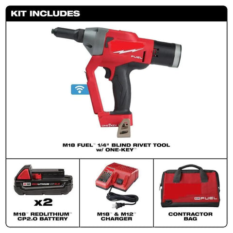 One Quarter Inch Blind Rivet Tool With ONEKEY Kit for M18 FUEL Cordless Riveting Gun Bare Tool with accessories