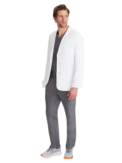 Short White Lab Coat With Five Pockets Soft Two Way Stretch Fabric All Day Comfort For Nurses Clinicians And Medical Pros Large Size