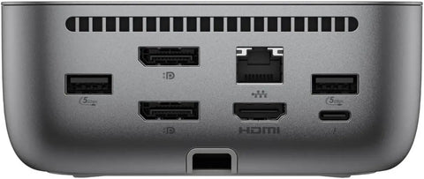Universal Thunderbolt 4 Docking Station And 100W USB C Hub Port Replicator Bundle straight view showing multiple connectivity ports.