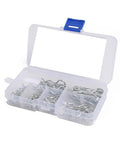 R Clips Cotter Pins Kit 100Pcs Assorted 6 Sizes Carbon Steel Hitch Pin Clips in plastic case