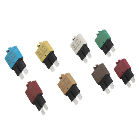 Heavy Duty 8 Pack Circuit Breaker Kit 3A To 30A Range With No Hassle Auto Reset Surge Guard For Car Truck Rv Marine Electrical Pro Series, assorted colors.