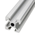 Close-up of 4 Pack 2020 Aluminum T Slot Extrusion European Standard Anodized Linear Rail For CNC Machines And 3D Printers, Silver Finish