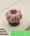 10 Pack Vintage Ceramic Pumpkin Cabinet Knobs In Sweet Pink Featuring A High Gloss Shine, 1.57 inch wide ceramic knob.