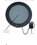 High Efficiency Electric Strapping Machine With Rotary Turntable For Carton Sealing and Tape Winding, top view of 400mm turntable with foot switch.