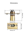 Dimensions of 2 Pack Ball Catch Door Hardware For Top Of French Doors Adjustable Drive In Ball Latch Invisible Pantry Bronze