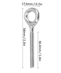 10 Pack M5 Eye Bolt and Eye Hook Kit in Stainless Steel for Hanging and Lifting, Boss Grade Heavy Duty Screw Eyelets for Wood and Metal Projects, Durable Ring Hooks for Solid Load Support. M5 stainless steel eye bolt, 58mm x 17.6mm