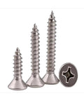 Heavy Duty Stainless Steel Flat Head Tapping Wood Screws Set 60mm Long Countersunk Self Tapping Screws M4 To M8