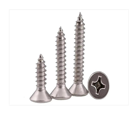 Heavy Duty Stainless Steel Flat Head Tapping Wood Screws Set 60mm Long Countersunk Self Tapping Screws M4 To M8