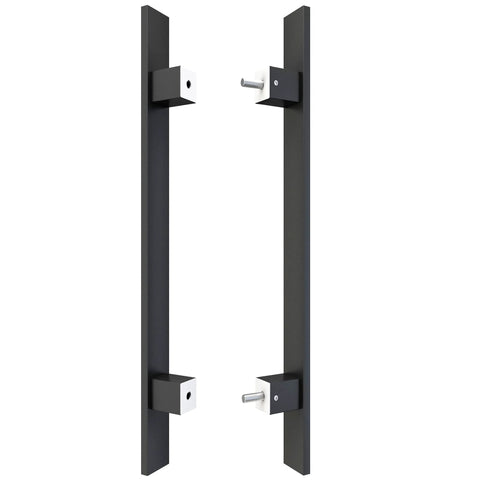 Heavy Duty 36 Inch Barn Door Push Pull Handle Made From Grade 304 Stainless Steel With Matte Black Finish Square Commercial Door Pull For Wood Or Glass Panels Tough As Nails For Entryways Front Offices And Home Use Anti Rust Durable