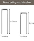 Two sizes of zinc plated louver staples, 0.75 inch and 0.6 inch, for plantation shutters tilt rods, rust proof hardware.