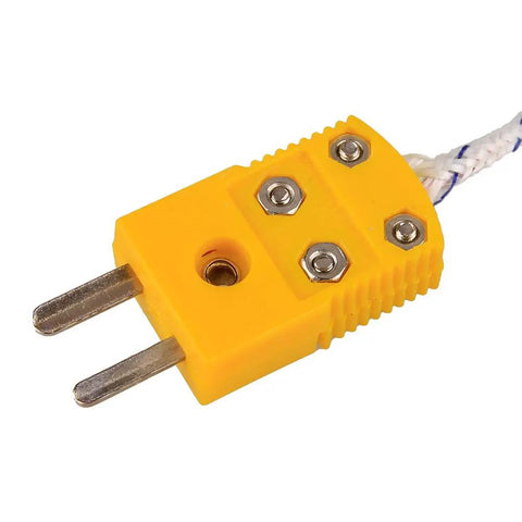 Yellow K Type Mini Connector Thermocouple Temperature Probe with 3M cable, part of Sensor Pack Of 5, for industrial use.