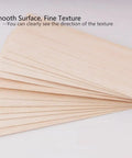 Side view of Balsa Wood Sheets Bundle One Sixteenth Inch Thick 4 By 12 Inches Natural Unfinished Wood For DIY Crafts And Model Making Perfect For House Airplane Ship And Boat Projects Wooden Plate Blocks For School Projects 300x100x1.5mm