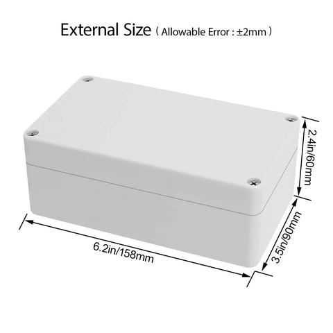 Waterproof Plastic Junction Box IP65 Enclosure For Outdoor DIY Electronics Rugged Weatherproof Project Box Gray White Housing