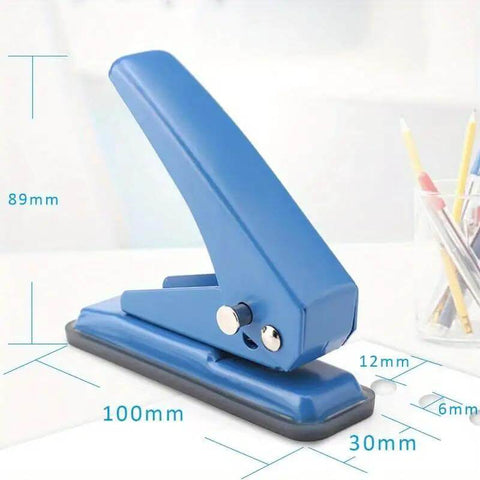 Heavy Duty Single Hole Puncher With One Quarter Inch Hole Twenty Sheet Capacity Metal Construction Skid Resistant Base