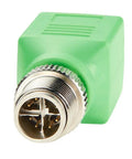 M12 X Coded 8 Pin To RJ45 Adapter For Cat6 Industrial Ethernet Shielded Bulkhead Jack IP67 Waterproof Connector front view