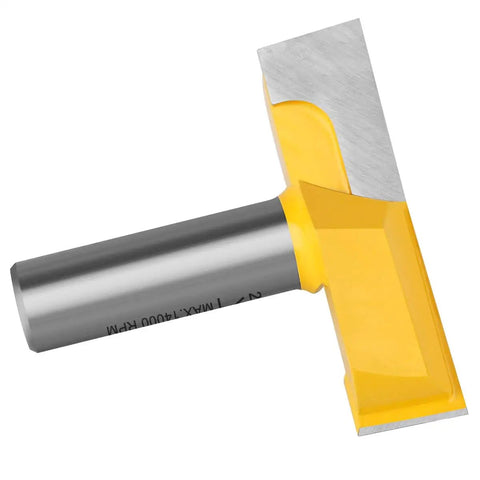 Heavy Duty Pro Grade One Half Inch Shank 2 Inch Diameter Bottom Cleaning Router Bit For Mortising And Spoil Board Surfacing Slab Flattening Woodworking Milling Cutter Carbide Tipped in yellow and steel