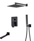 UMJIGF Shower System Wall Mounted Concealed Shower Faucet Set Multifunction Matte Black Shower Combo Set with Shower Head and Handheld Shower.