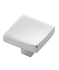 Flex Square Chrome Knob 7 Pack For Cabinets And Drawers, 1-1/4 Inch Width Zinc Hardware With M4 Screws, angled view