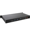 Heavy Duty Open Source Firewall System Built For Drop In Opnsense And Pfsense Installation Featuring Rapid Ethernet Ports And Plug And Play Network Security Gear, black 1U chassis rear view.