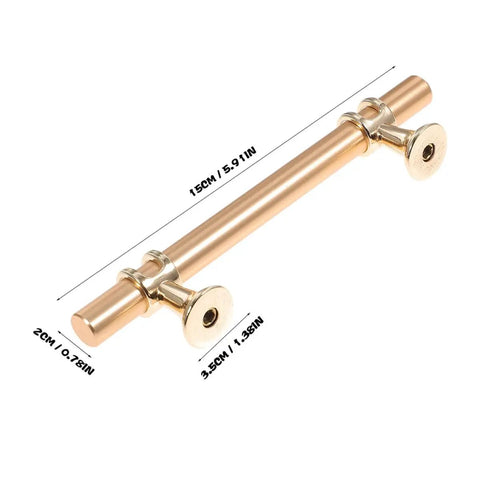Gold Aluminum Cabinet Door Handles Set Of 2 For Wardrobes And Kitchen Cupboards Decorative Drawer Pulls Slick Aluminum Alloy Hardware Replacement For Cabinets And Drawers with dimensions 15cm x 0.75cm