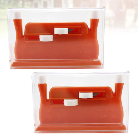 Double Head Needle Threader Tool Plastic Construction 2 Pack Easy Threading Device For Home And Shop Quick And Simple Needle Threading Aid For Embroidery And Sewing Great Gift For Elderly Crafters, orange plastic 2-pack