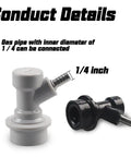 Keg Ball Lock Disconnect Set With Gas 1/4 Barb And Liquid 1/4 Barb Quick Disconnects Plus Beer Swivel Nuts For Home Brewing, Sturdy PBT Body And Stainless Steel Barb Parts, Easy Clamp On Connections, 1/4 inch gas and liquid barb disconnects