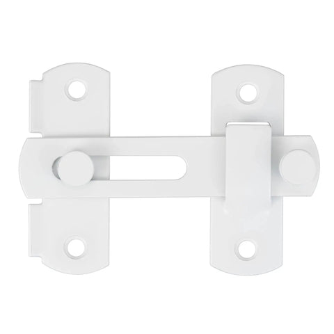 Tough As Nails 2 Pack White Stainless Steel Barn Door Latch With Heavy Duty Bi Fold Door Lock Hardware For Rust Resistant Farmhouse Gate Sliding Doors, top view of latch.