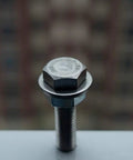 Bolt with Flat Washers One Quarter Inch Stainless Steel 304 Pack Of 100 Heavy Duty Pro Grade Durable Hardware Spacers installed.