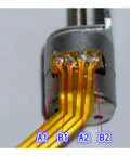 Close-up of 5V 30mm Linear Actuator with 8mm Stroke for DIY Projects and 3D Printer Builds, showing 2-phase 4-wire connections.