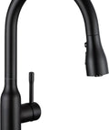 Colin Black Kitchen Faucet With Pull Down Sprayer And Magnetic Docking, 16 Inch High Arc Sink Faucet In Matte Black Finish.