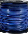 12 AWG Copper Stranded Building Wire 500 Ft Roll THHN THWN 600V UL Listed Blue PVC Jacket visible on a spool
